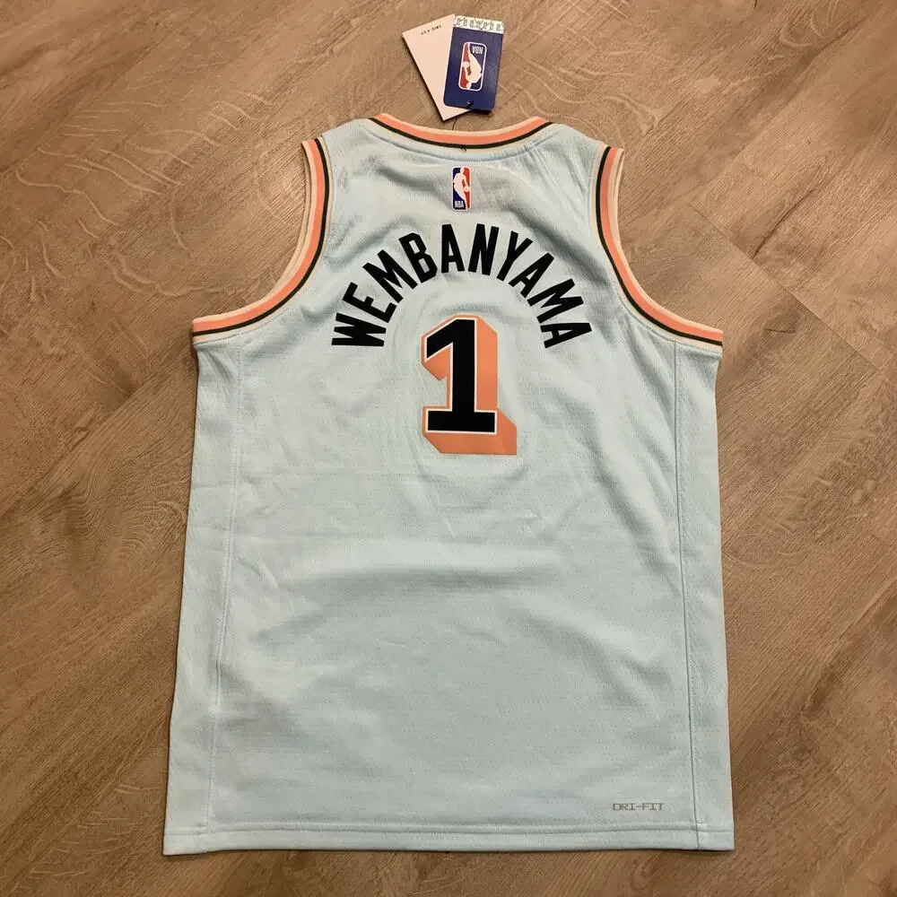 Nike NBA San Antonio Spurs #1 Victor Wembanyama City Edition Jersey Youth Boys M